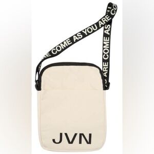 JVN Cream and Black Messenger Bag Minimalist Design
